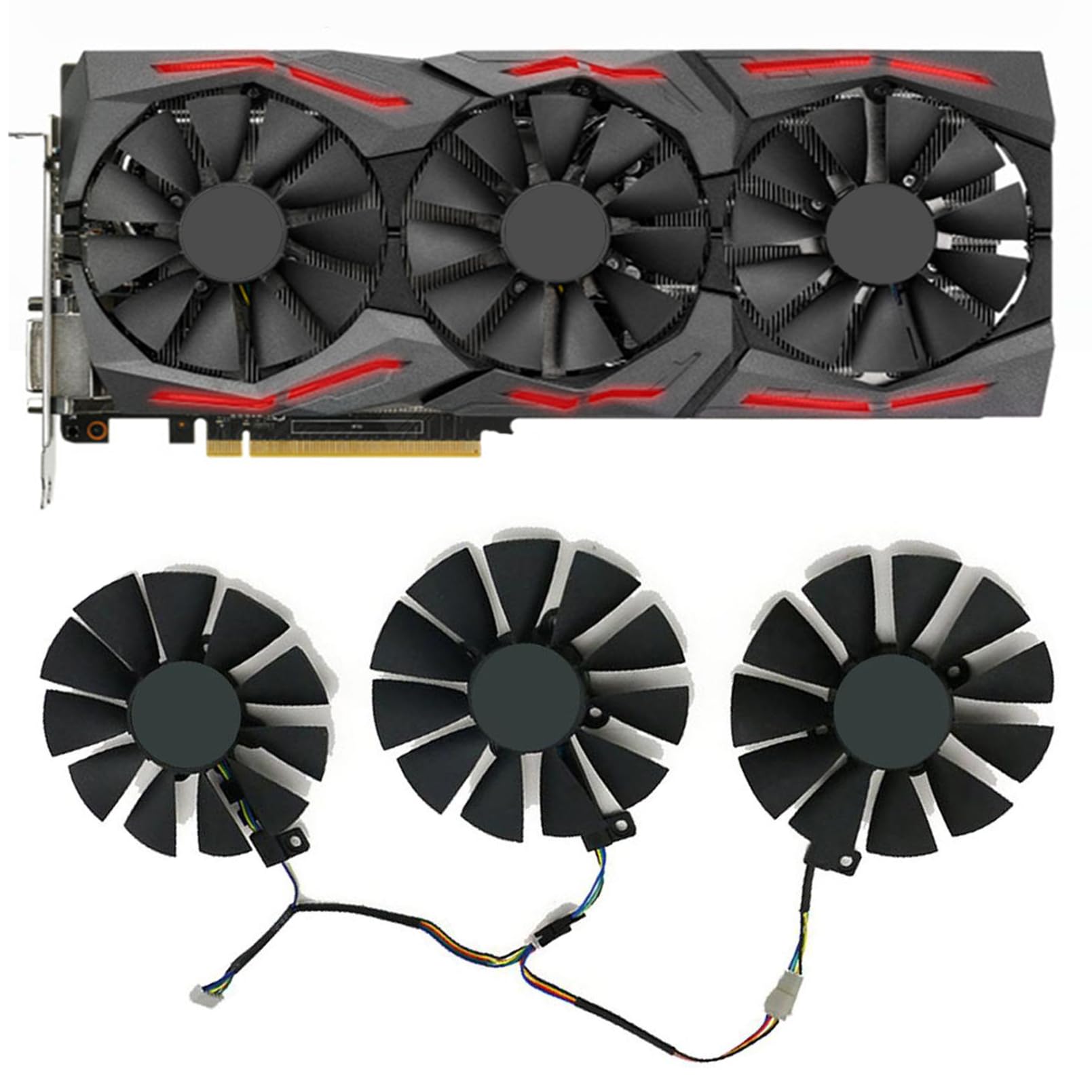 ASUS GTX1070 strix 3連ファン Amazon.com: Graphics Card Cooling Fan Replacement for Asus